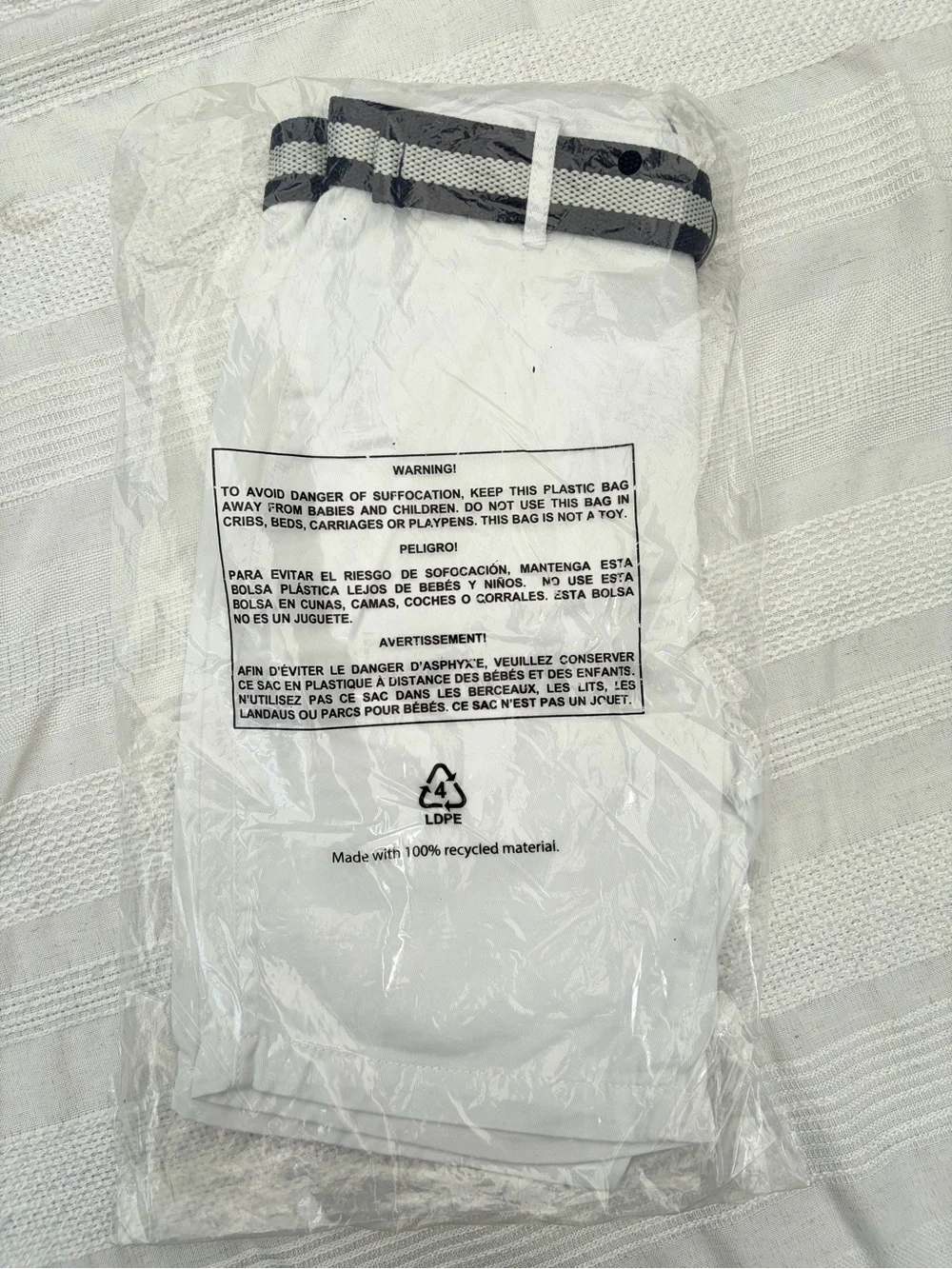 The Children’s Place Boys White Chino Shorts With Belt Size 10 NWT